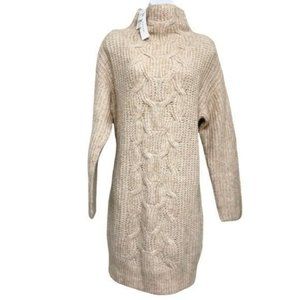 NWT Topshop Cable Knit Midi Sweater Dress in Ivory